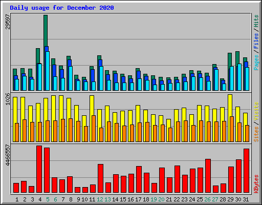 Daily usage for December 2020