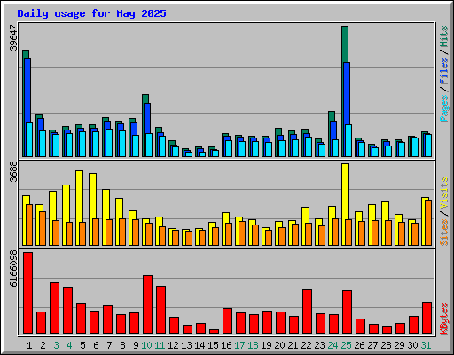 Daily usage for May 2025