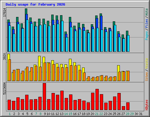 Daily usage for February 2026