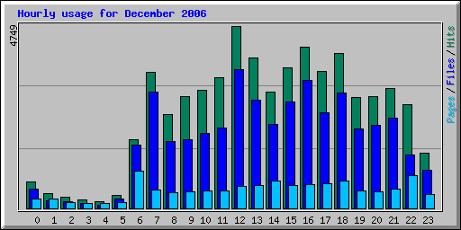 Hourly usage for December 2006