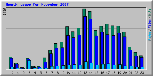 Hourly usage for November 2007