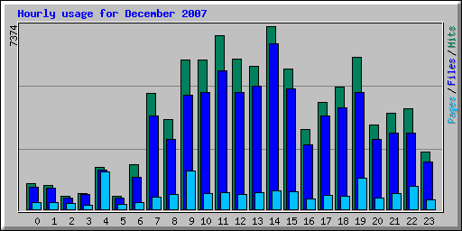 Hourly usage for December 2007