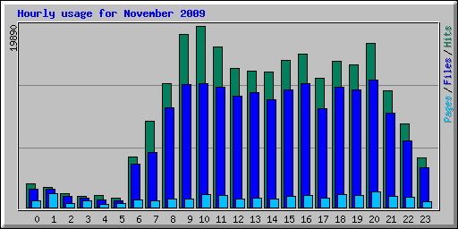 Hourly usage for November 2009