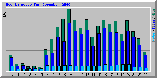 Hourly usage for December 2009