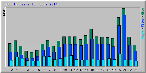 Hourly usage for June 2014