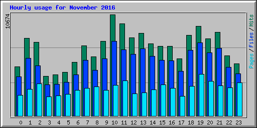 Hourly usage for November 2016