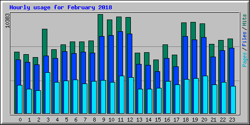 Hourly usage for February 2018