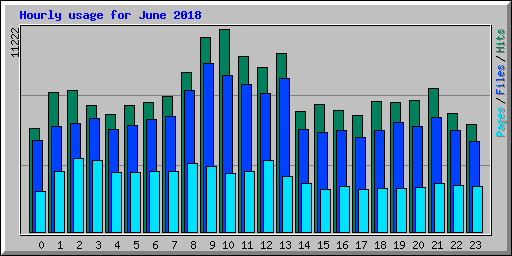 Hourly usage for June 2018