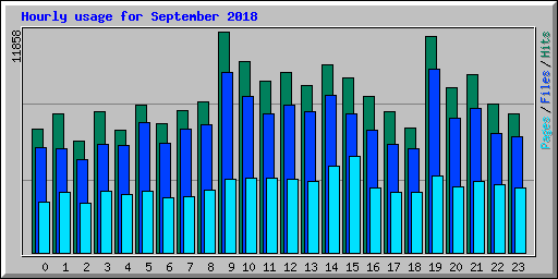 Hourly usage for September 2018