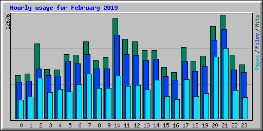 Hourly usage for February 2019