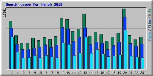 Hourly usage for March 2019