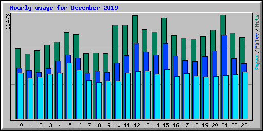 Hourly usage for December 2019