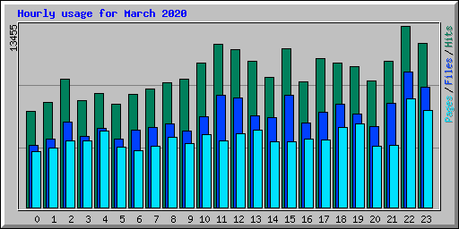 Hourly usage for March 2020