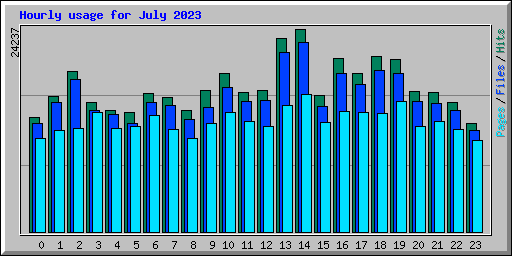 Hourly usage for July 2023