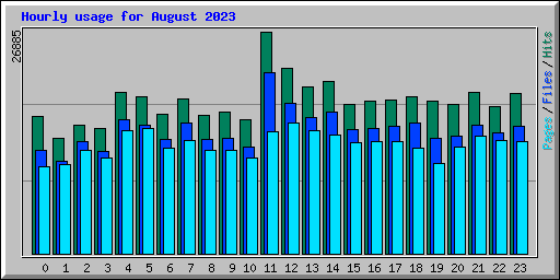 Hourly usage for August 2023