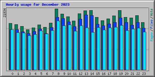 Hourly usage for December 2023