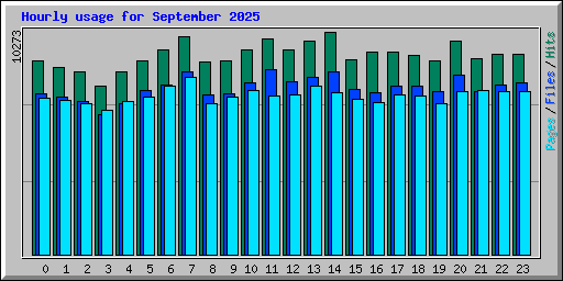 Hourly usage for September 2025